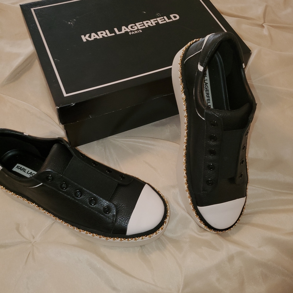 Karl laggerfeld platform tennis shoe